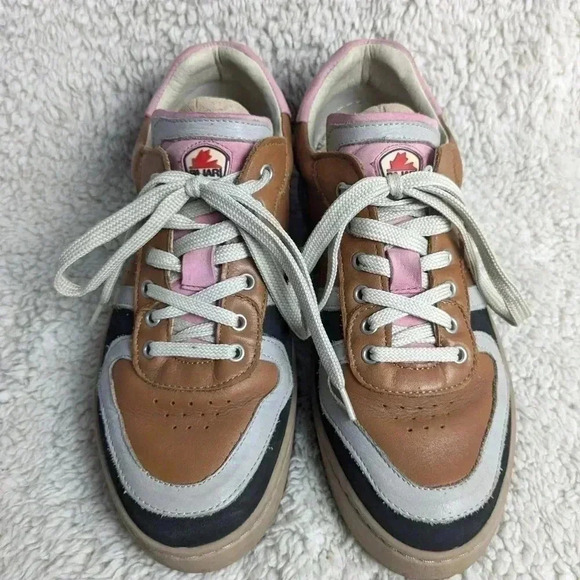 PAJAR Women Leather Flat Laces shoes size 38 = 7 US Colorful Original Style - Picture 2 of 9